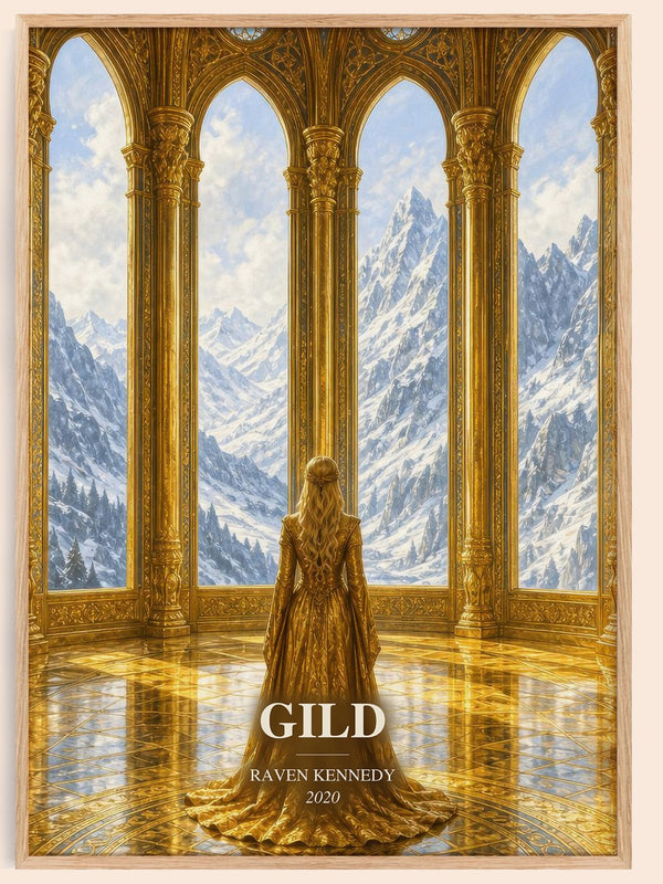 Gild watercolour book poster by Raven Kennedy – framed literary art print