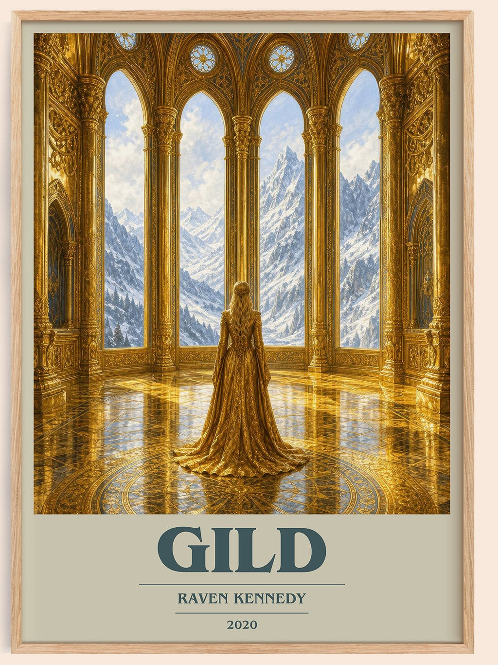 Gild book cover book poster by Raven Kennedy – framed literary art print