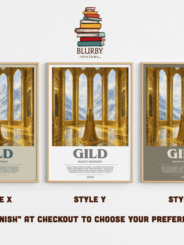 Gild bookish print in frame leaning in hallway – fantasy wall art