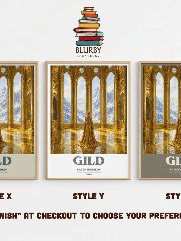 Gild book cover print in frame leaning in hallway – fantasy wall art