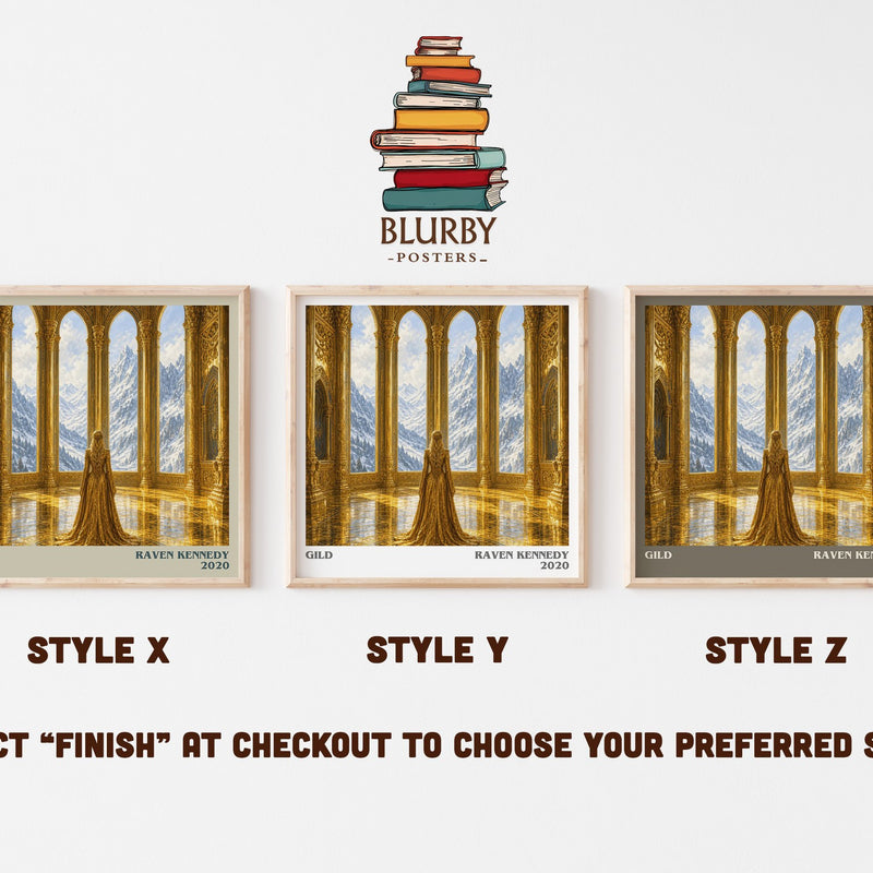 Gild literary print in frame leaning in hallway – fantasy wall art
