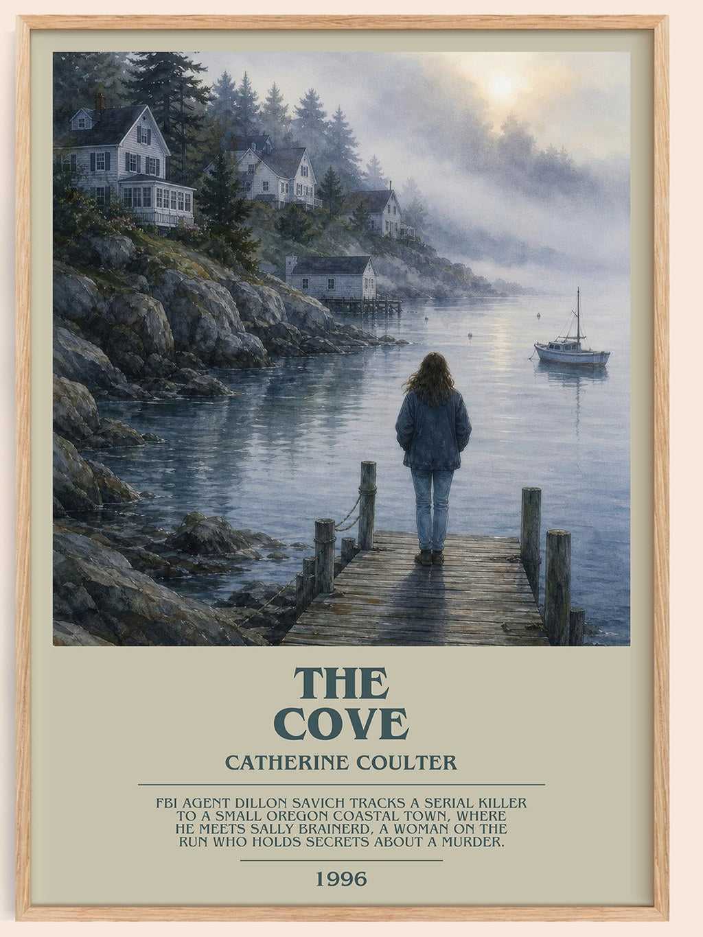 The Cove bookish book poster by Catherine Coulter – framed literary art print