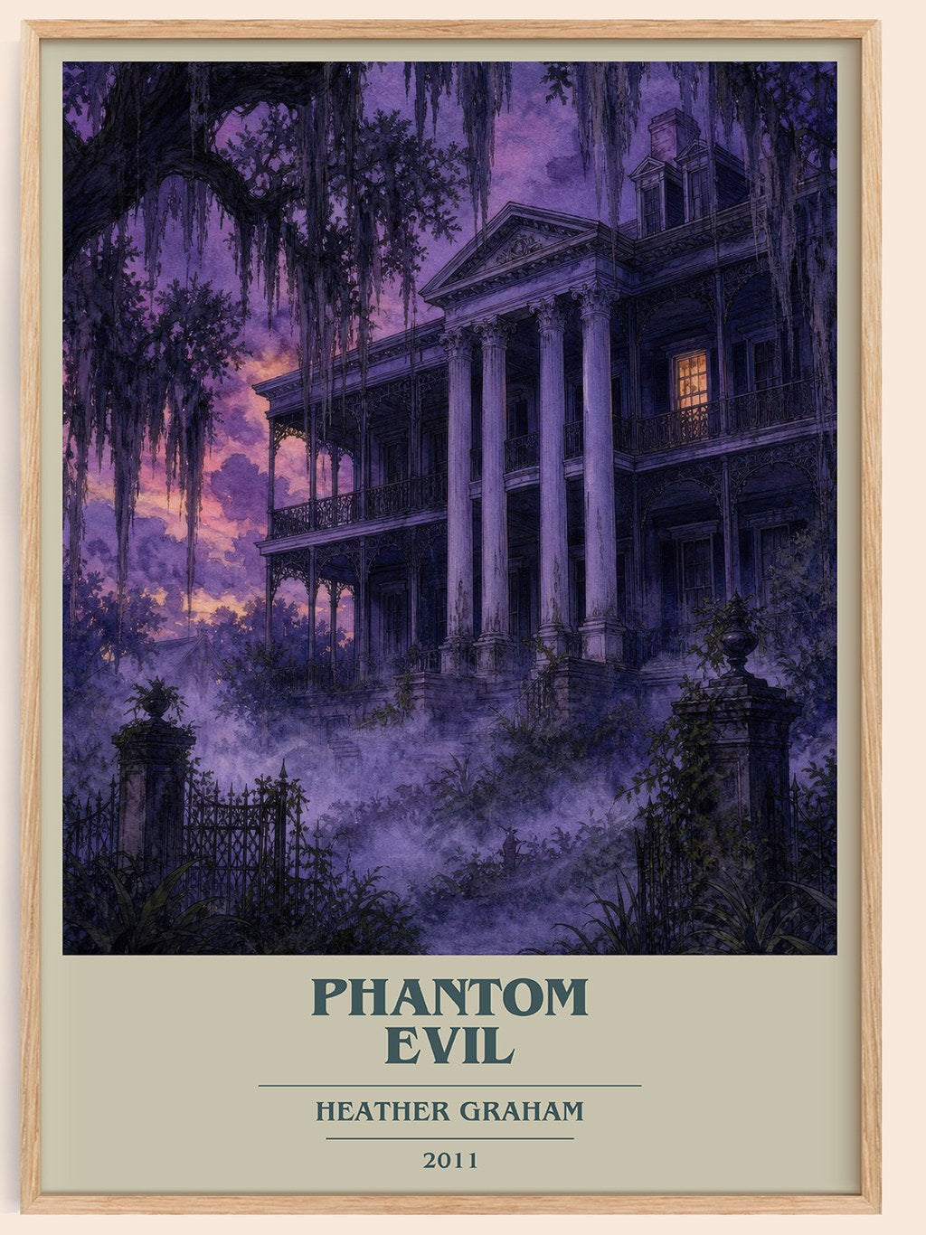 Phantom Evil book cover book poster by Heather Graham – framed literary art print
