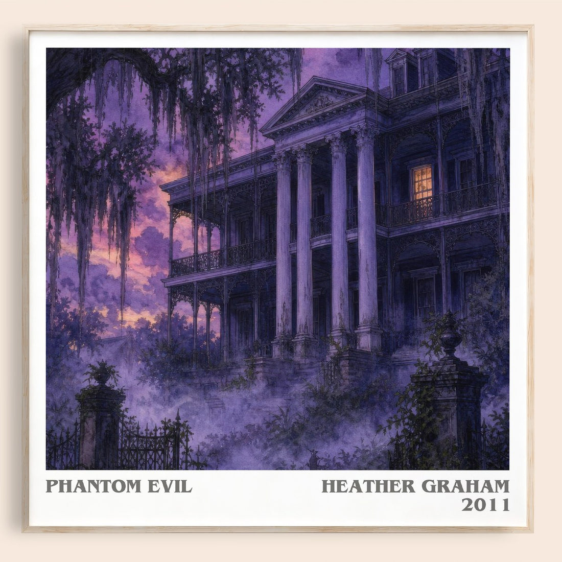 Phantom Evil literary book poster by Heather Graham – framed literary art print