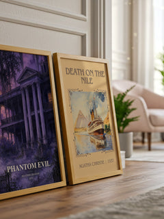 Phantom Evil watercolour print framed by window – literary home decor