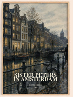 Sister Peters in Amsterdam watercolour book poster by Betty Neels – framed literary art print