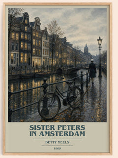 Sister Peters in Amsterdam book cover book poster by Betty Neels – framed literary art print