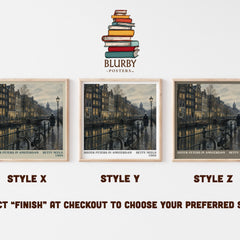 Sister Peters in Amsterdam literary print in frame leaning in hallway – romance wall art