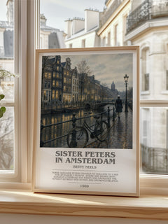 Sister Peters in Amsterdam bookish poster colour and style options – Betty Neels book art