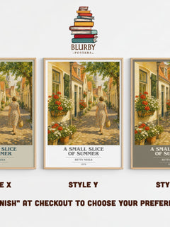 A Small Slice of Summer book cover print in frame leaning in hallway – romance wall art