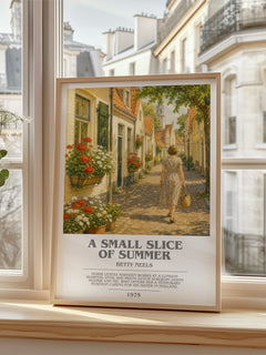 A Small Slice of Summer bookish poster colour and style options – Betty Neels book art
