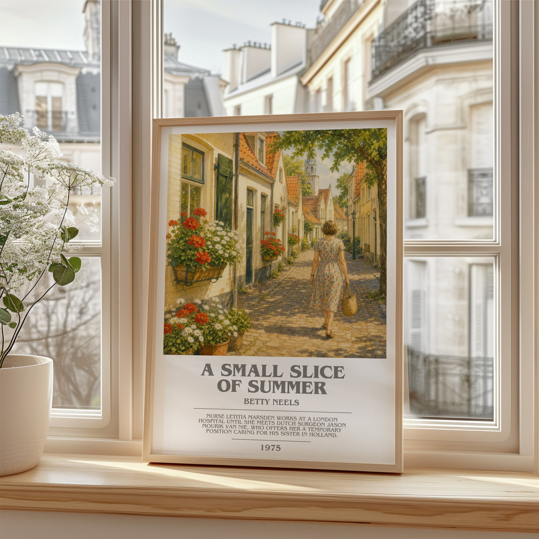 A Small Slice of Summer bookish poster colour and style options – Betty Neels book art