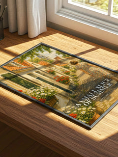 A Small Slice of Summer watercolour book poster framed on wall – romance wall art