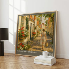 A Small Slice of Summer literary print framed by window – literary home decor