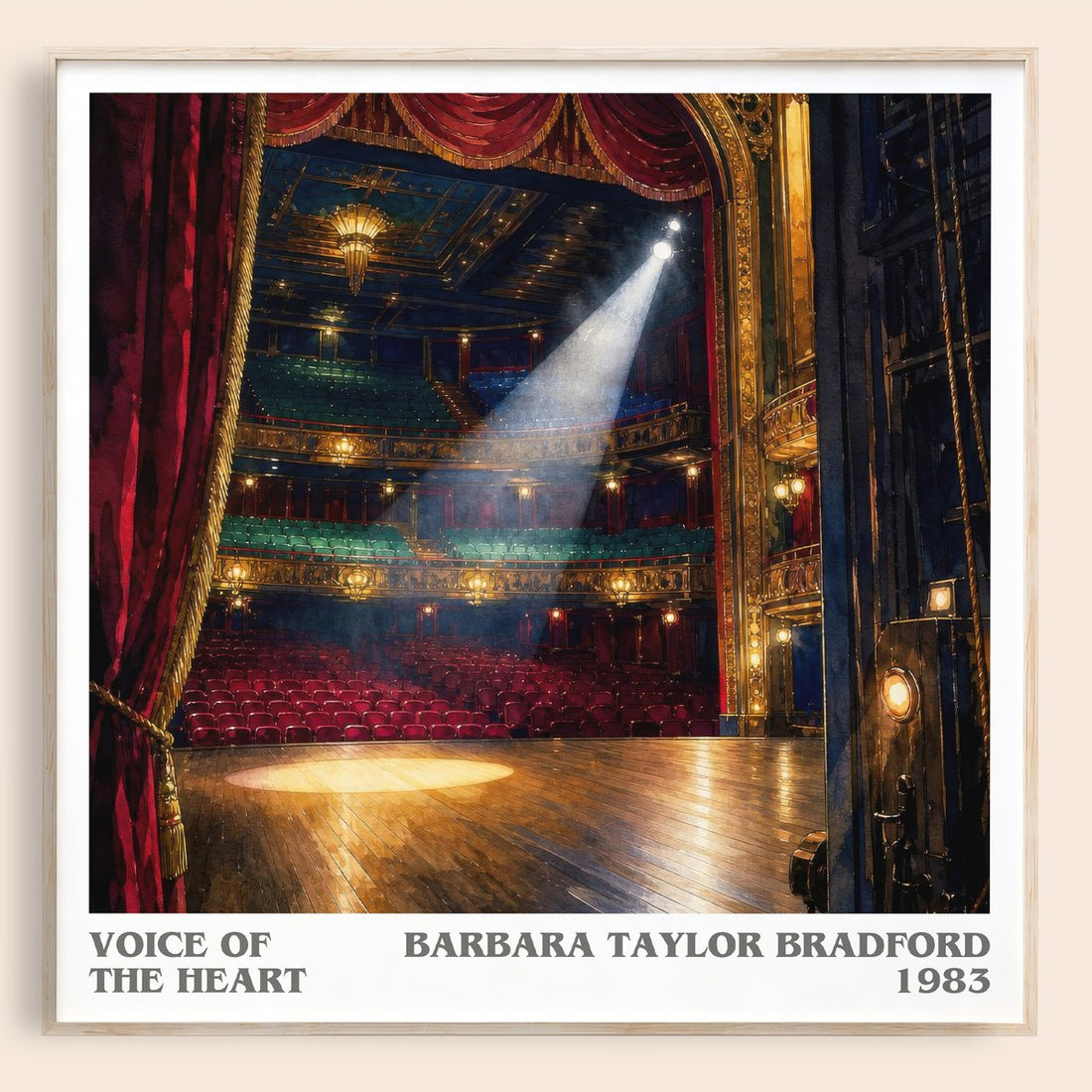 Voice of the Heart literary book poster by Barbara Taylor Bradford – framed literary art print