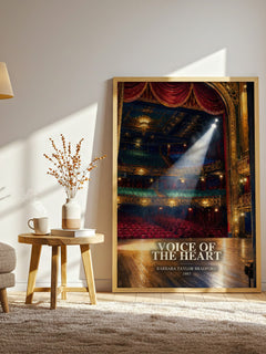 Voice of the Heart watercolour print in frame leaning in hallway – romance wall art