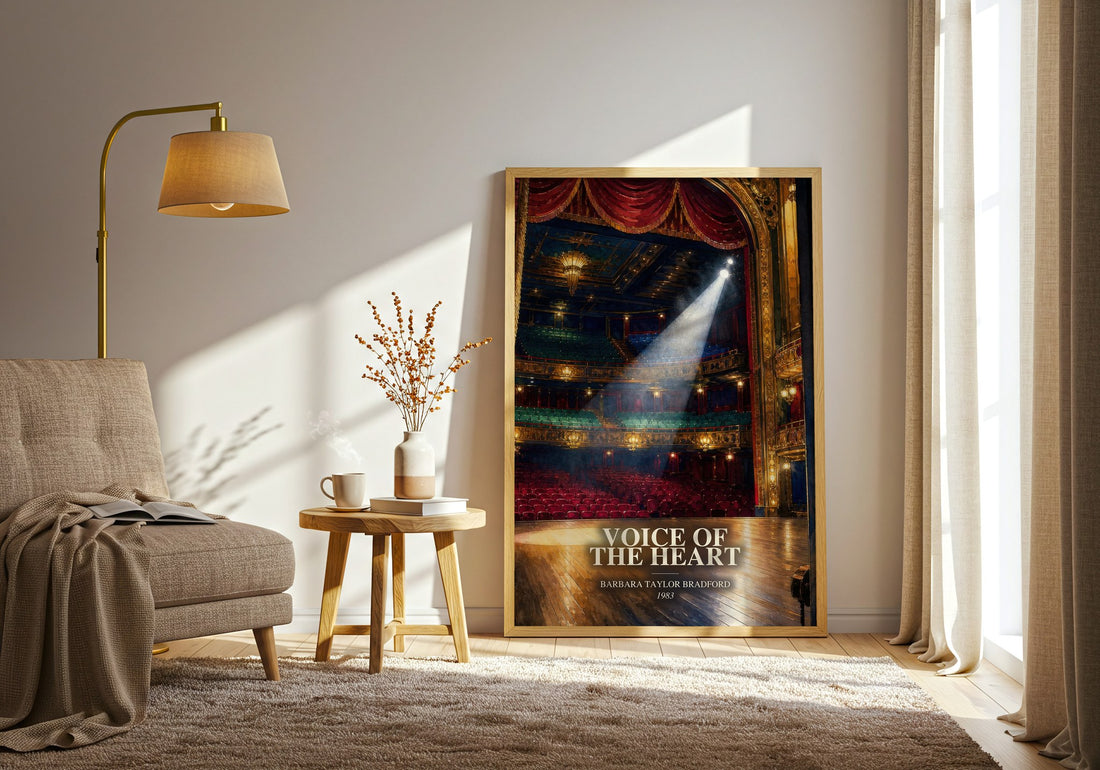Voice of the Heart watercolour print in frame leaning in hallway – romance wall art