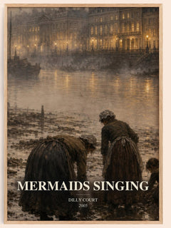 Mermaids Singing watercolour book poster by Dilly Court – framed literary art print