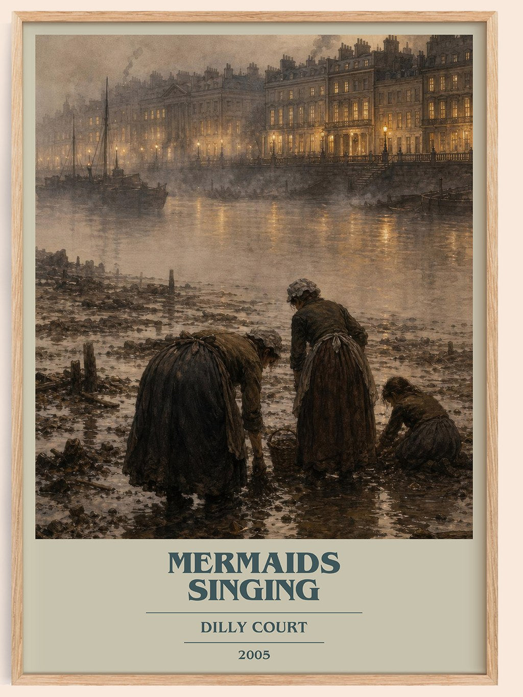 Mermaids Singing book cover book poster by Dilly Court – framed literary art print