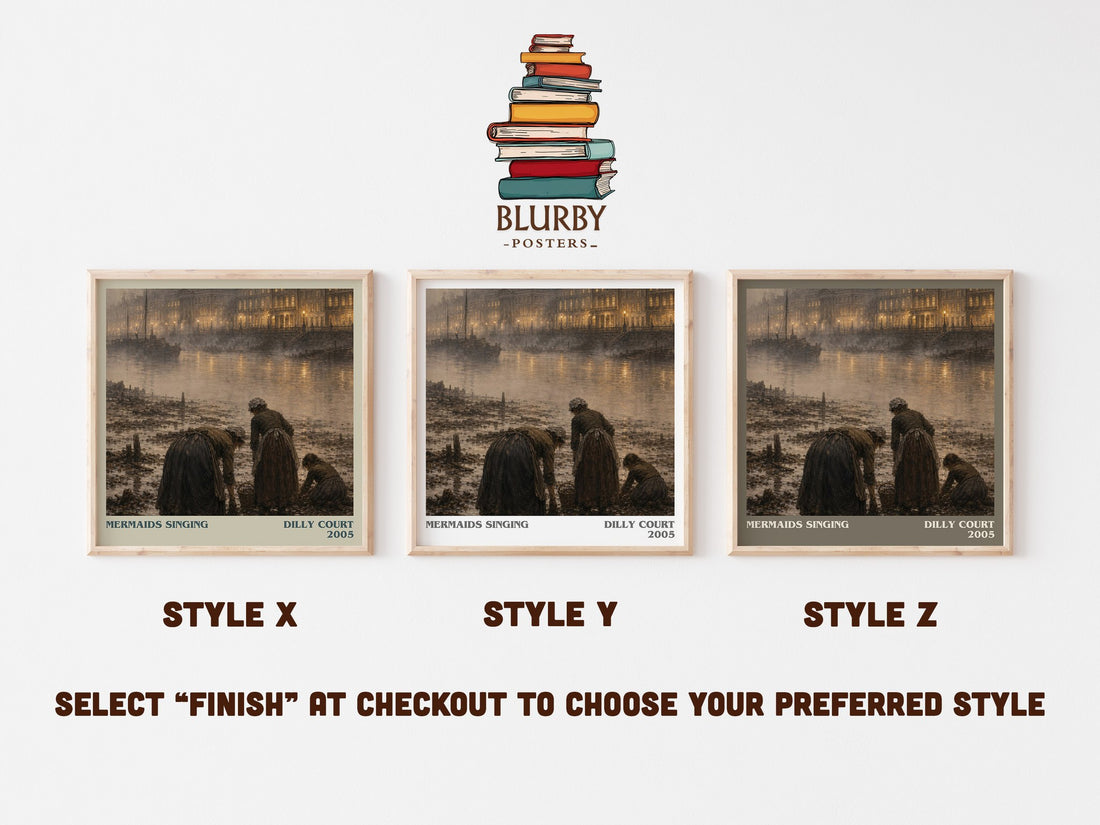 Mermaids Singing literary print in frame leaning in hallway – historical fiction wall art (mockup)