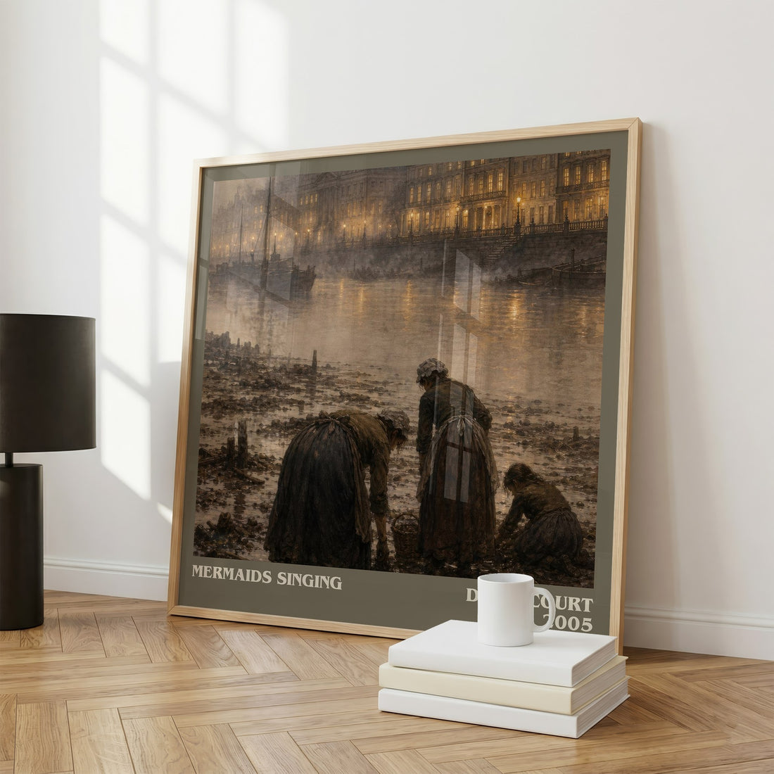 Mermaids Singing literary print framed by window – literary home decor