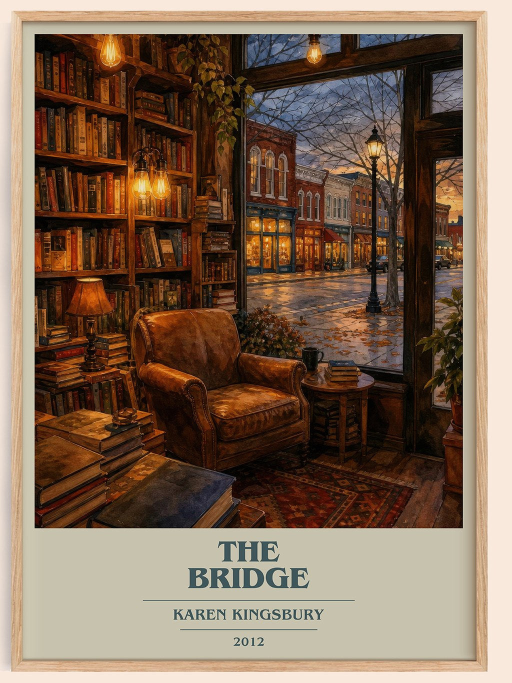 The Bridge book cover book poster by Karen Kingsbury – framed literary art print