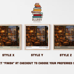 The Bridge literary print in frame leaning in hallway – contemporary fiction wall art