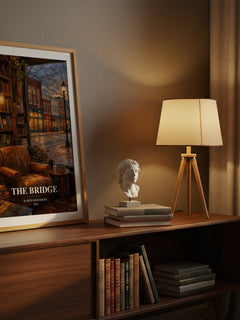 The Bridge watercolour print on bookshelf – Karen Kingsbury fan gift