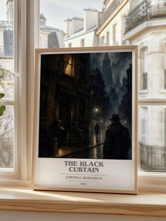 The Black Curtain book cover poster colour and style options – Cornell Woolrich book art