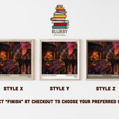 A Rage in Harlem literary print in frame leaning in hallway – crime wall art