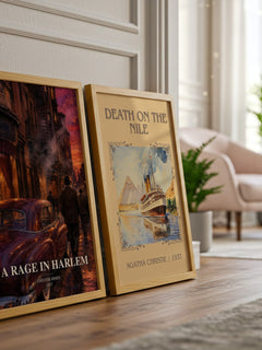 A Rage in Harlem watercolour print framed by window – literary home decor