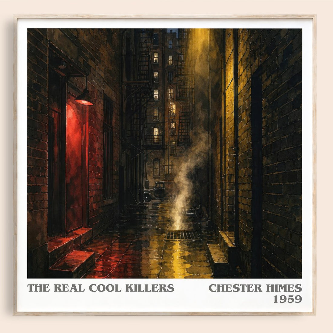 The Real Cool Killers literary book poster by Chester Himes – framed literary art print