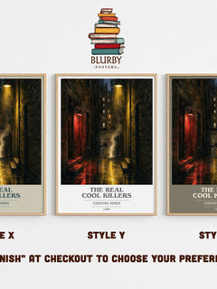 The Real Cool Killers book cover print in frame leaning in hallway – crime wall art
