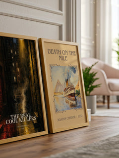 The Real Cool Killers watercolour print framed by window – literary home decor