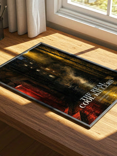 The Real Cool Killers watercolour book poster framed on wall – crime wall art