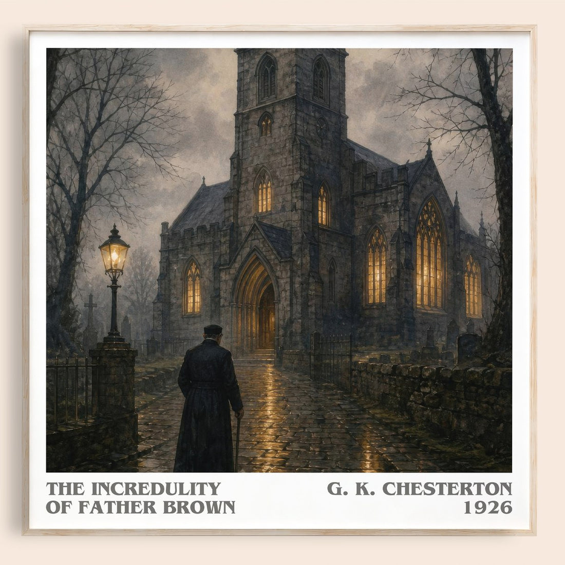 The Incredulity of Father Brown literary book poster by G. K. Chesterton – framed literary art print