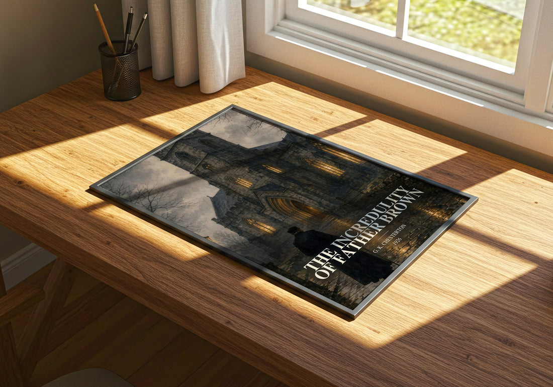 The Incredulity of Father Brown watercolour book poster framed on wall – mystery wall art