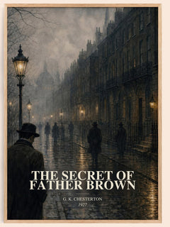 The Secret of Father Brown watercolour book poster by G. K. Chesterton – framed literary art print