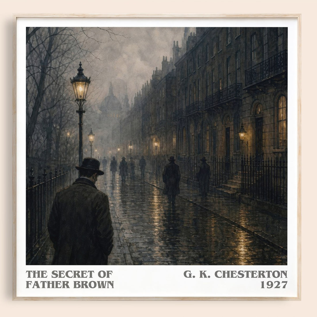 The Secret of Father Brown literary book poster by G. K. Chesterton – framed literary art print