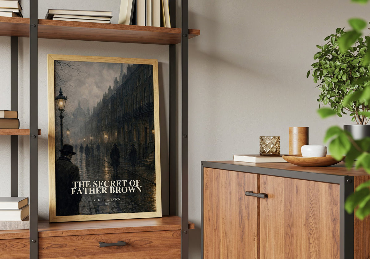 The Secret of Father Brown book watercolour illustration paper finish options – matte satin gloss