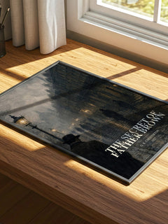 The Secret of Father Brown watercolour book poster framed on wall – mystery wall art