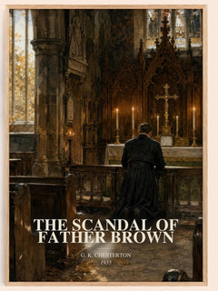 The Scandal of Father Brown watercolour book poster by G. K. Chesterton – framed literary art print