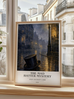 The Mad Hatter Mystery book cover poster colour and style options – John Dickson Carr book art