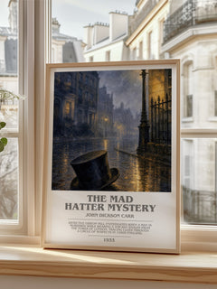 The Mad Hatter Mystery bookish poster colour and style options – John Dickson Carr book art