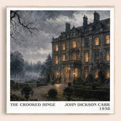 The Crooked Hinge literary book poster by John Dickson Carr – framed literary art print