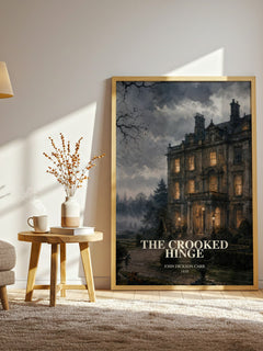 The Crooked Hinge watercolour print in frame leaning in hallway – mystery wall art