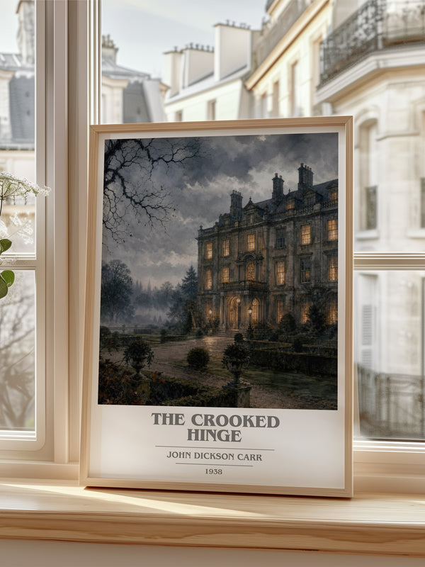 The Crooked Hinge book cover poster colour and style options – John Dickson Carr book art