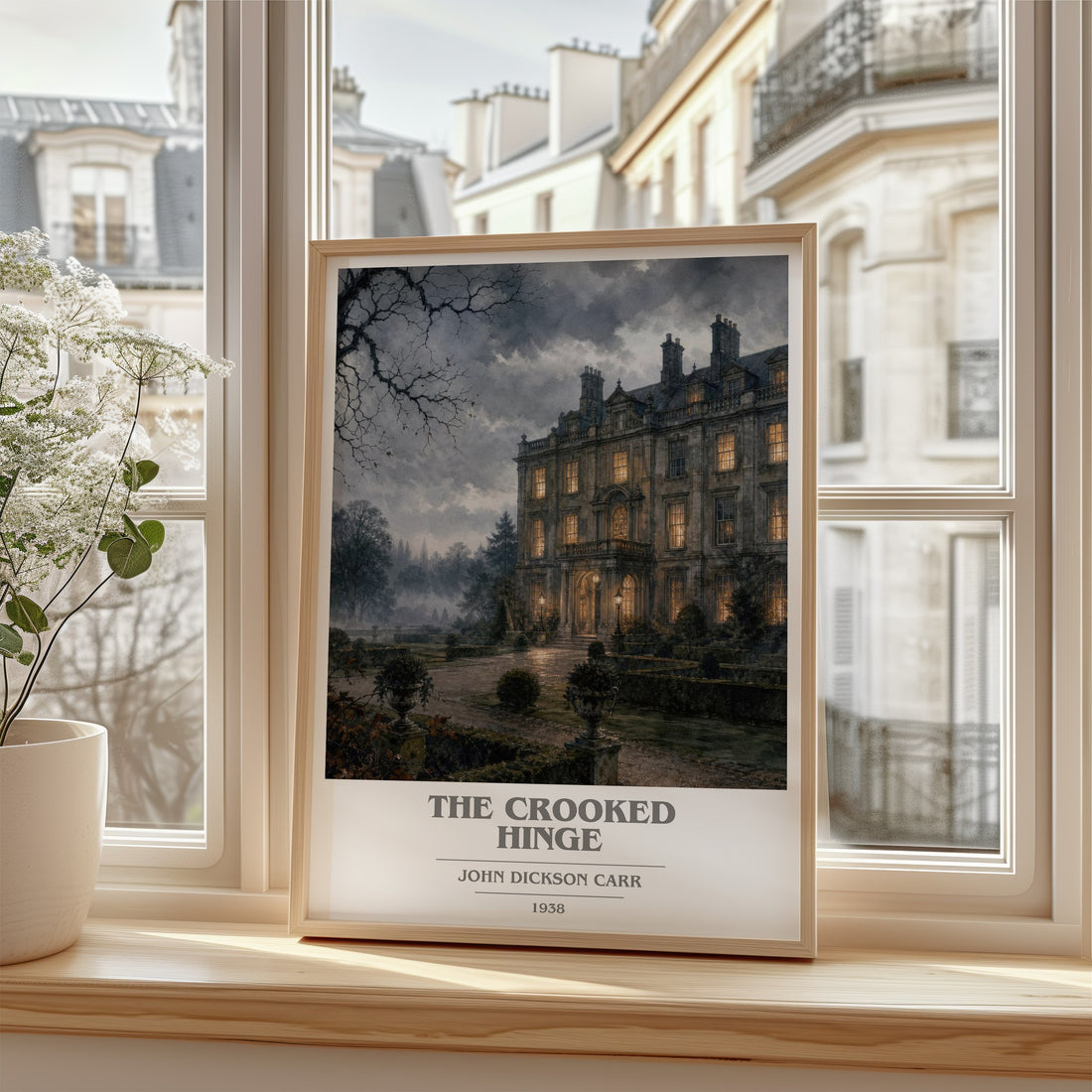 The Crooked Hinge book cover poster colour and style options – John Dickson Carr book art