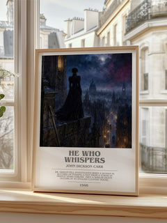 He Who Whispers bookish poster colour and style options – John Dickson Carr book art