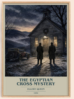 The Egyptian Cross Mystery book cover book poster by Ellery Queen – framed literary art print